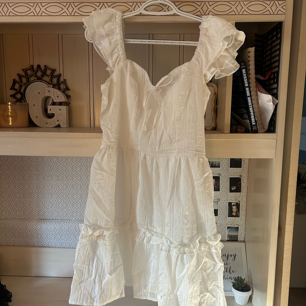 Elegant White Ruffle Dress